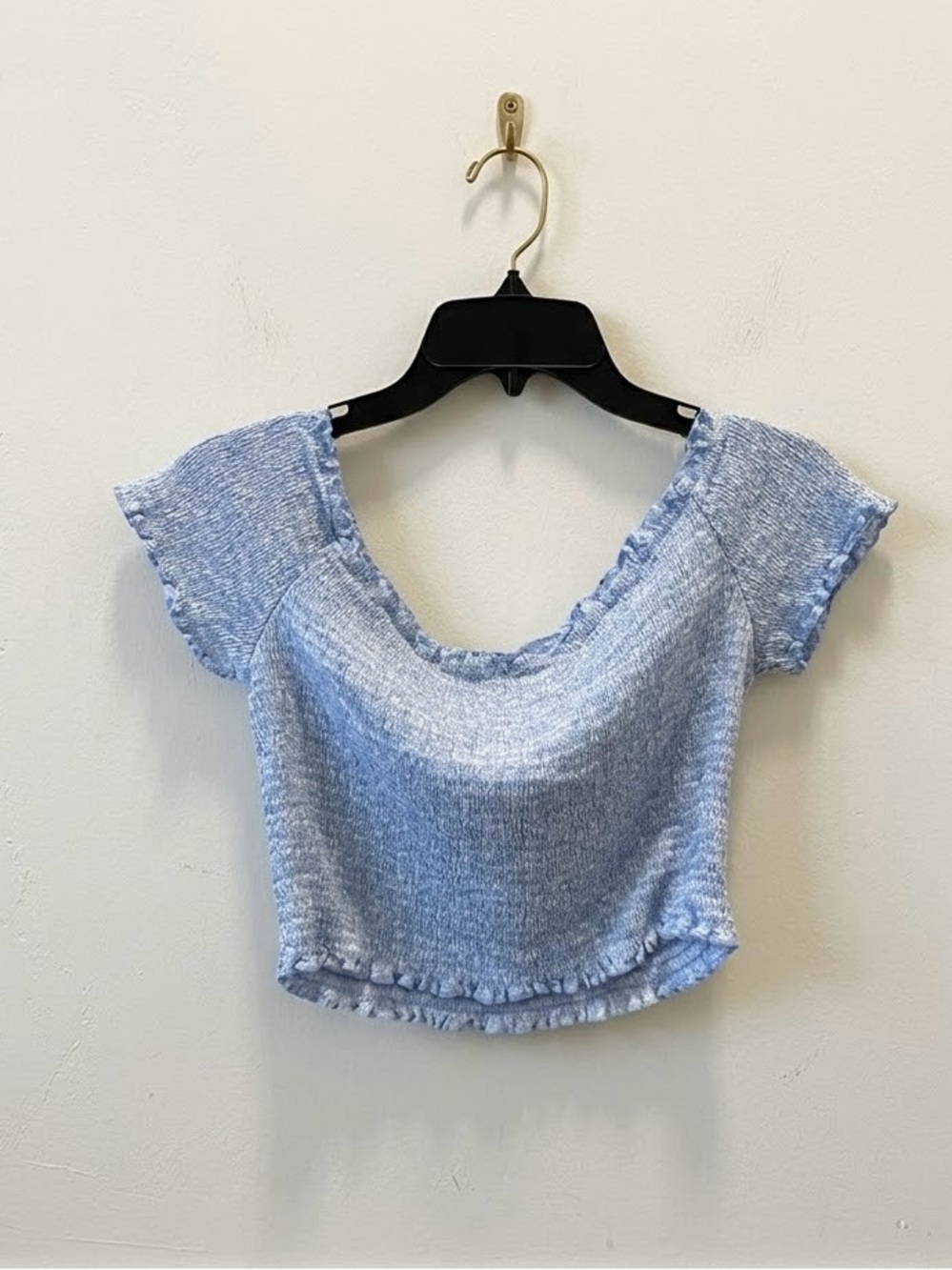 No Boundaries Crop Top XL (15-17) Light Blue Smocked Tube Top